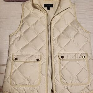 J. Crew Women's Ivory Quilted Vest